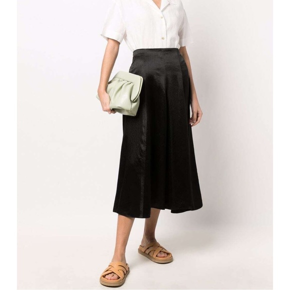 VINCE Paneled Slip Skirt in Black Size 0 - Picture 3 of 4